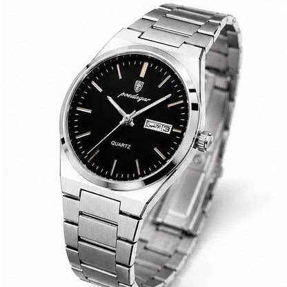 Poedagar Integrated Stainless Steel Day-Date Watch
