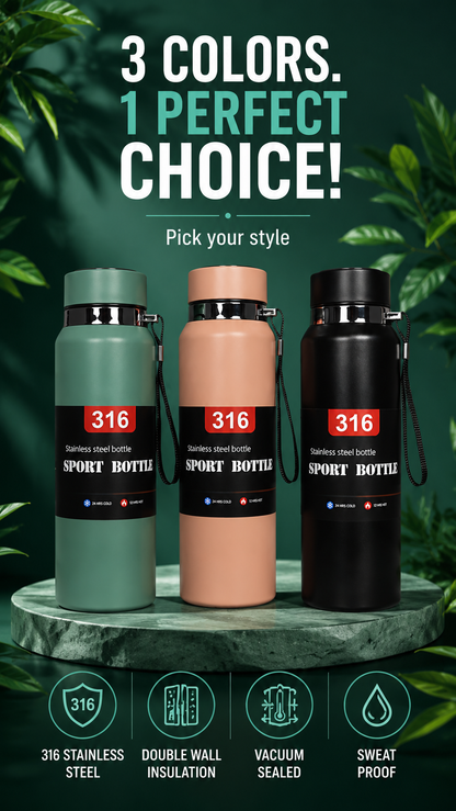Stylish Water Bottle with Digital Temp Display