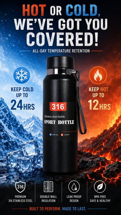 Stylish Water Bottle with Digital Temp Display