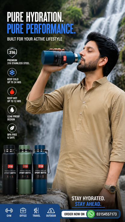 Stylish Water Bottle with Digital Temp Display