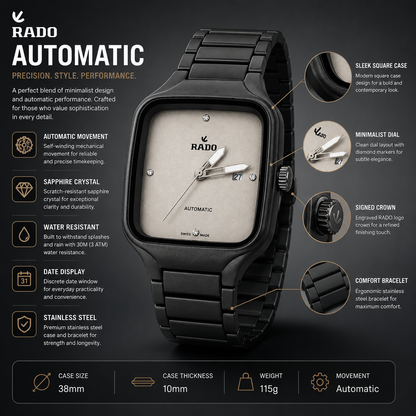 Rado True Square Automatic Black