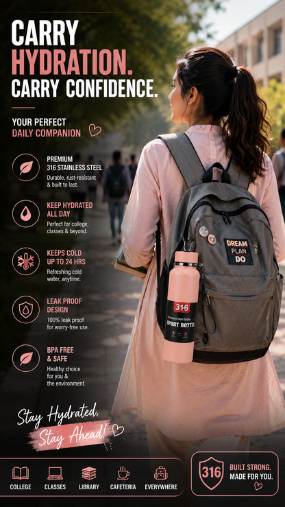 Stylish Water Bottle with Digital Temp Display