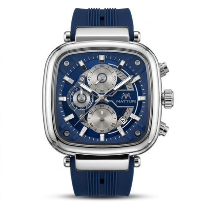 Matturi Square Chronograph Blue Dial Men's Sports Watch