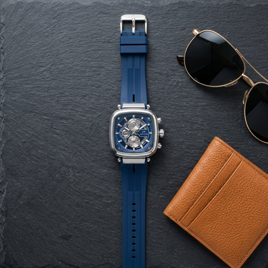 Matturi Square Chronograph Blue Dial Men's Sports Watch