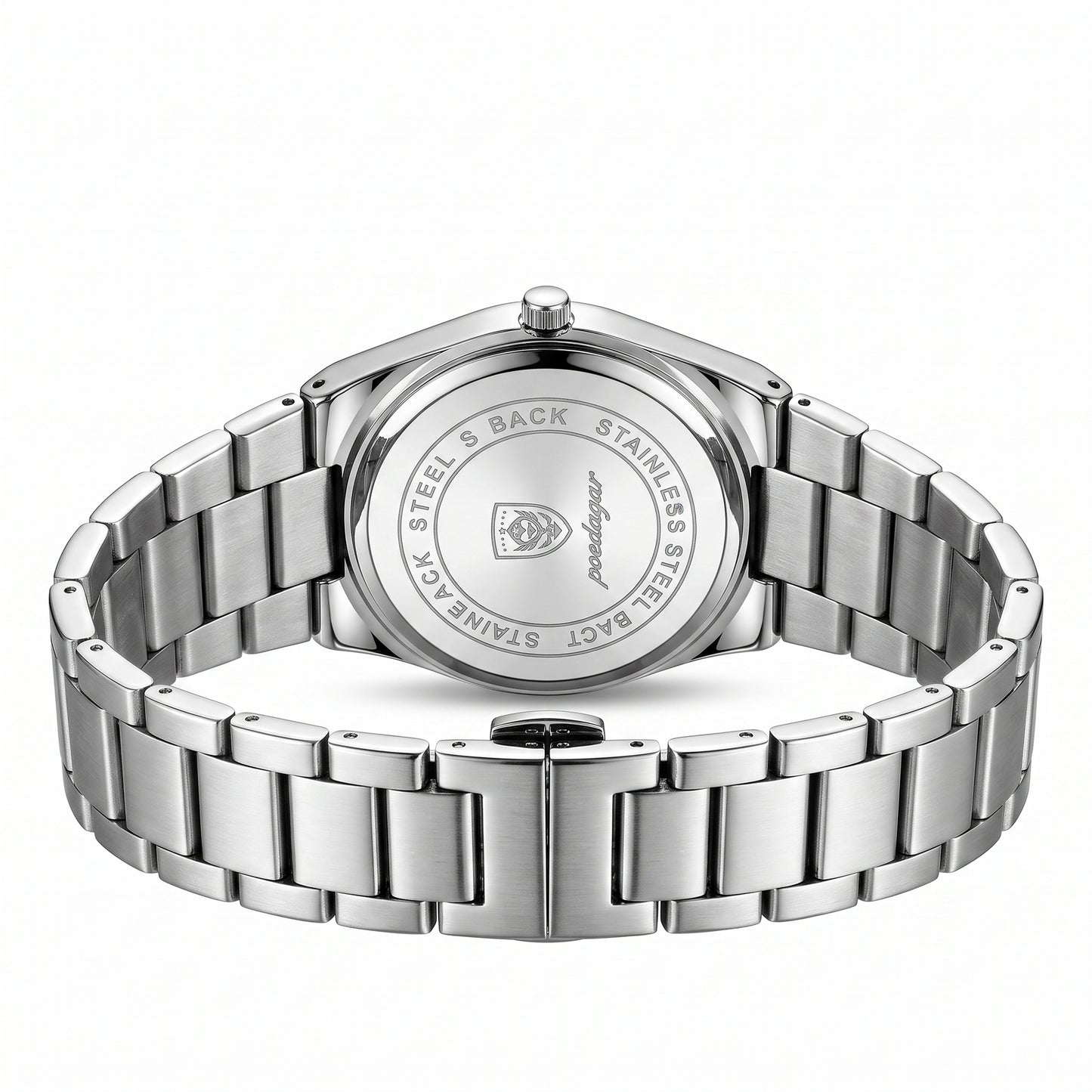 Poedagar Integrated Stainless Steel Day-Date Watch