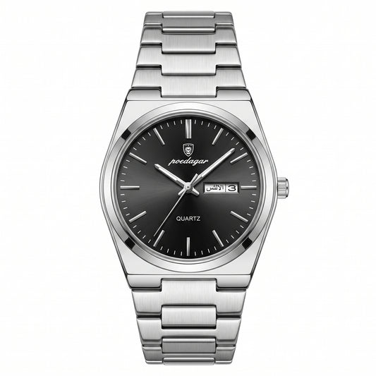 Poedagar Integrated Stainless Steel Day-Date Watch