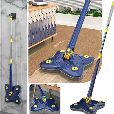 360° Rotating Microfiber Floor Cleaning Mop with Telescopic Handle